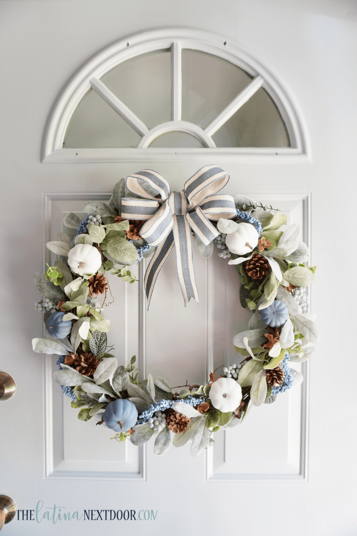 Blue & White Fall Wreath