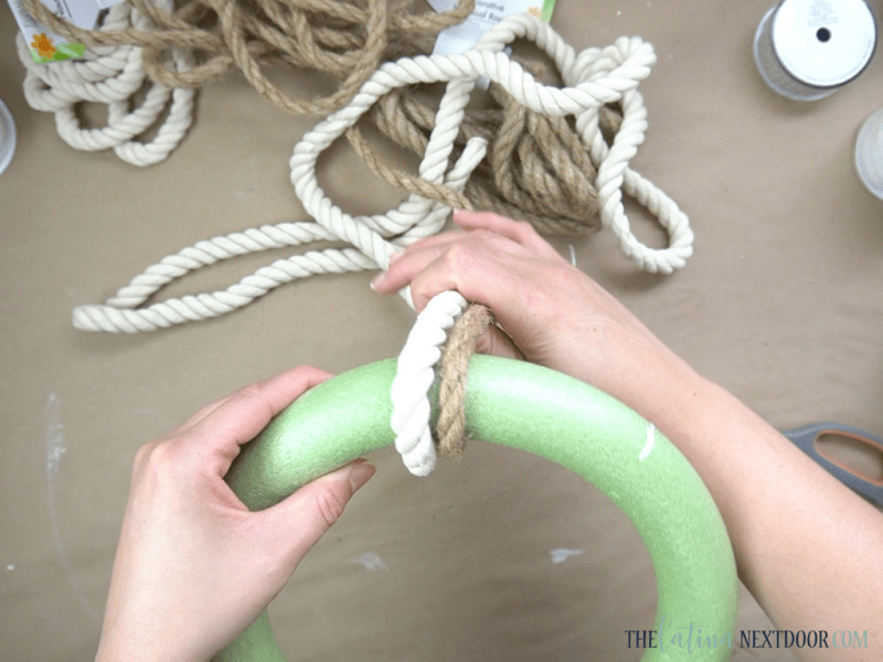 DIY Coastal Wreath 2 Coastal Rope Wreath DIY