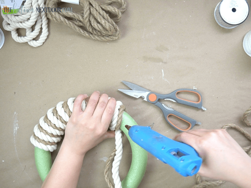 DIY Coastal Wreath 3 Coastal Rope Wreath DIY