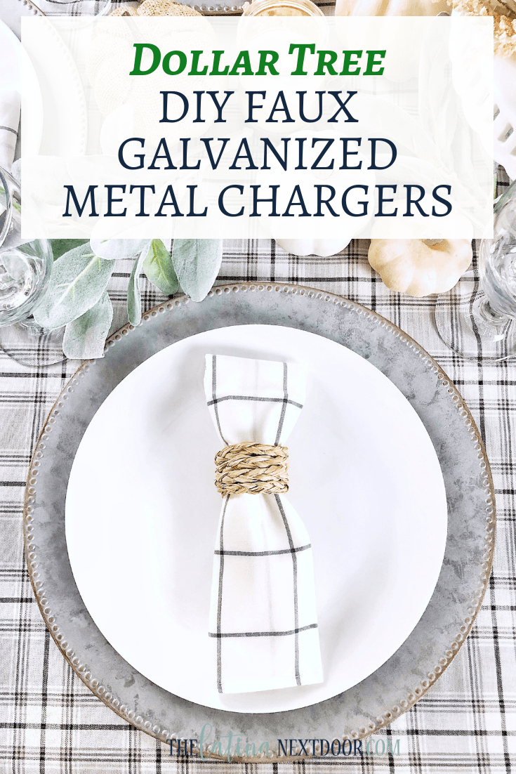 DIY Dollar Tree Galvanized Metal Chargers