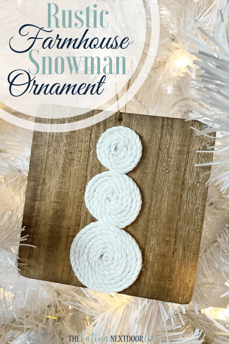 Rustic Farmhouse Snowman Ornament